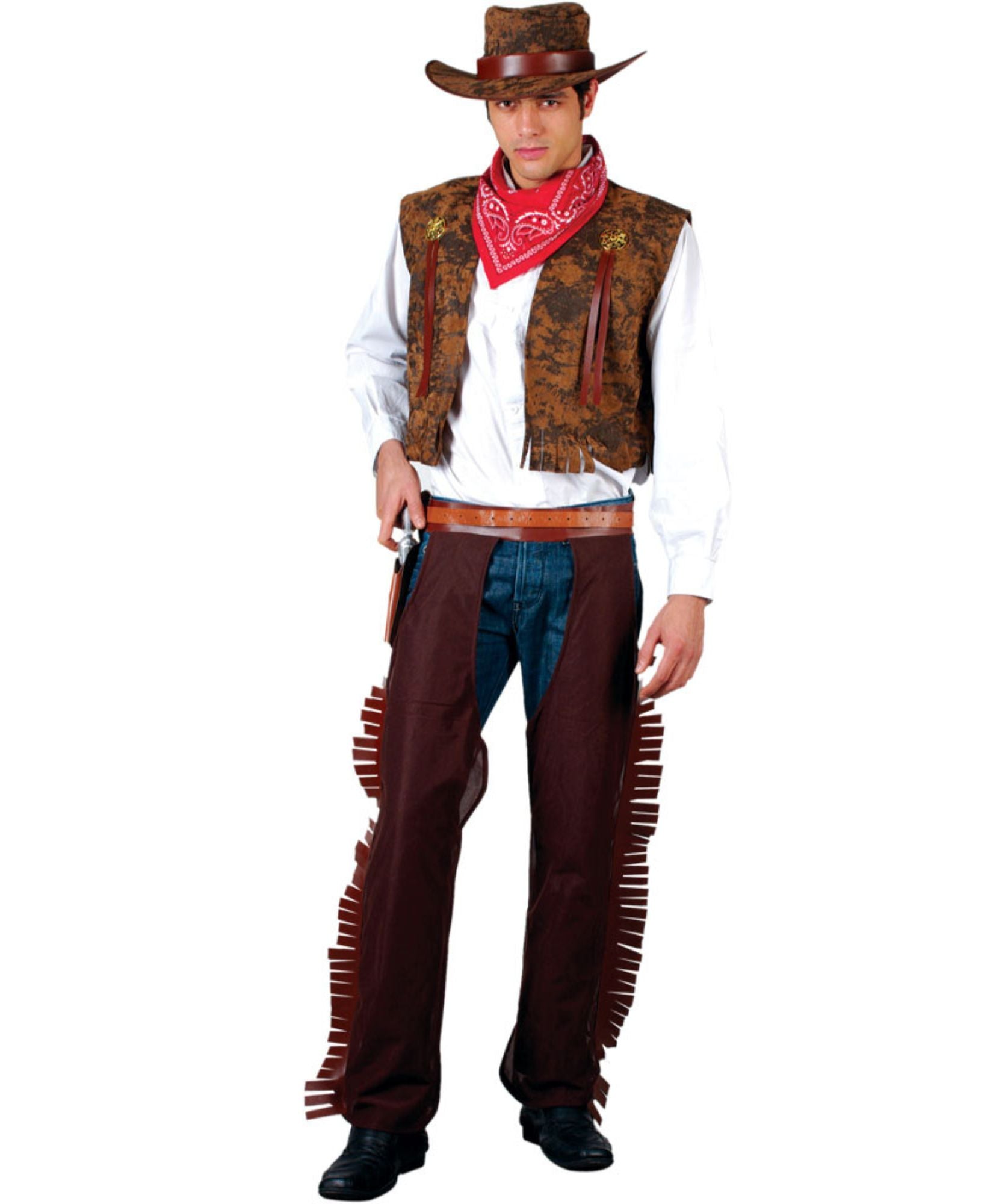 cowboy dress up Western Costume – The Joke Shop Size:MOM-Large-FAMILY size-xxl bib with necktie Mustard Seed Monaco Blue