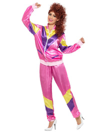 Woman's 80s Height of Fashion Shell Suit Costume - Pink