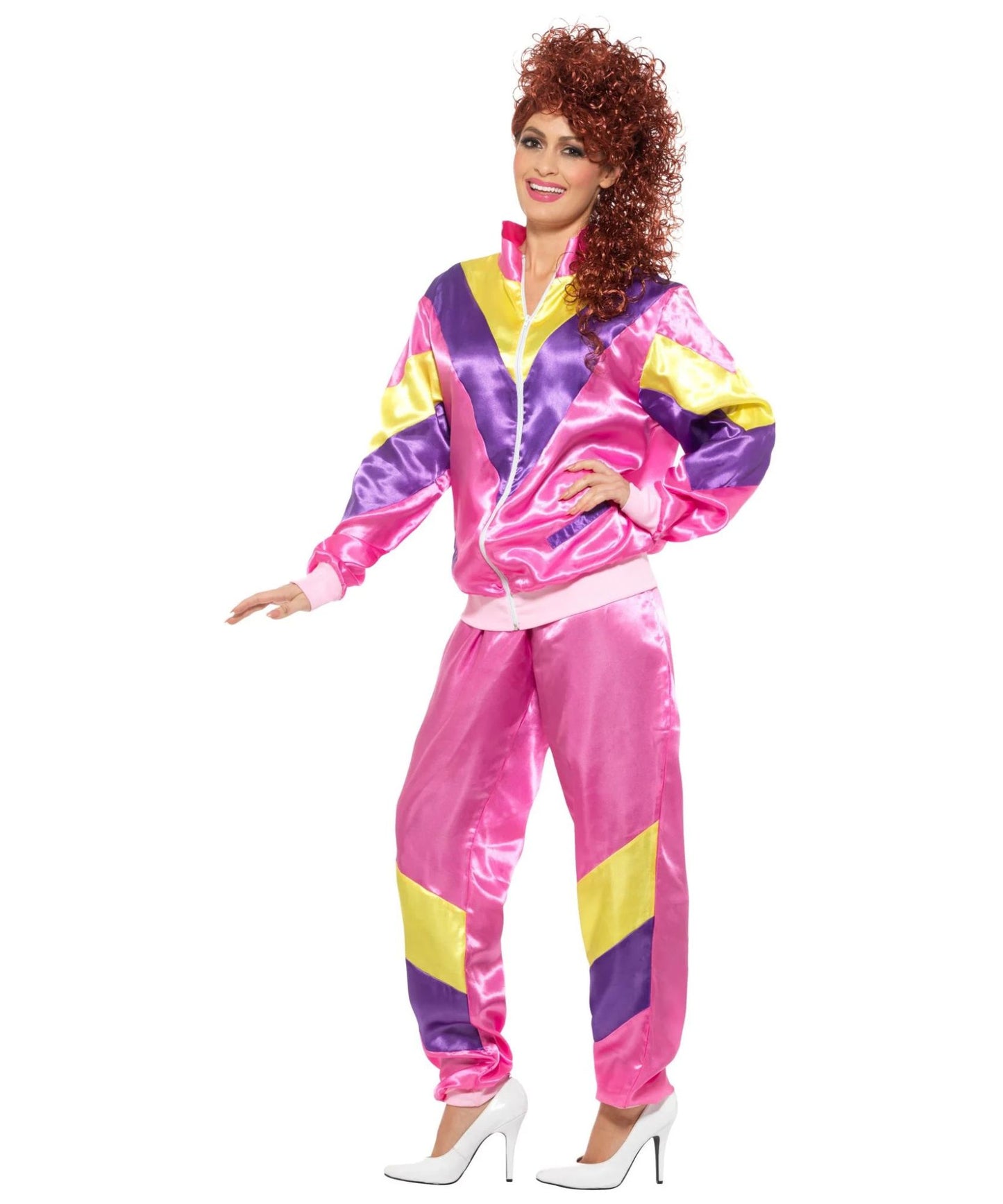 80s Height of Fashion Shell Suit Costume - Pink