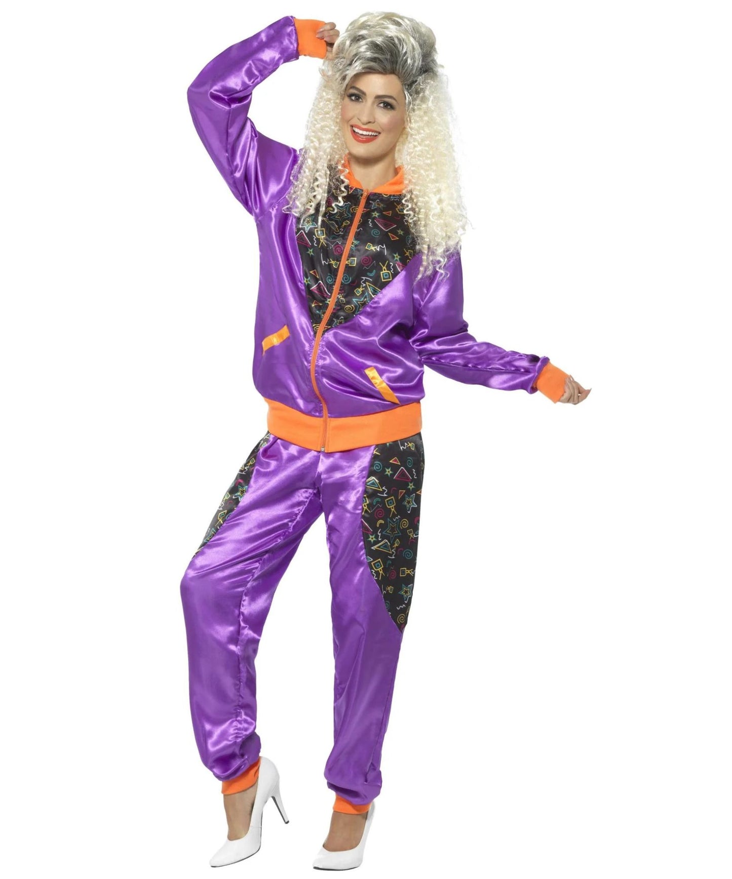 80s Height of Fashion Shell Suit Costume - Purple