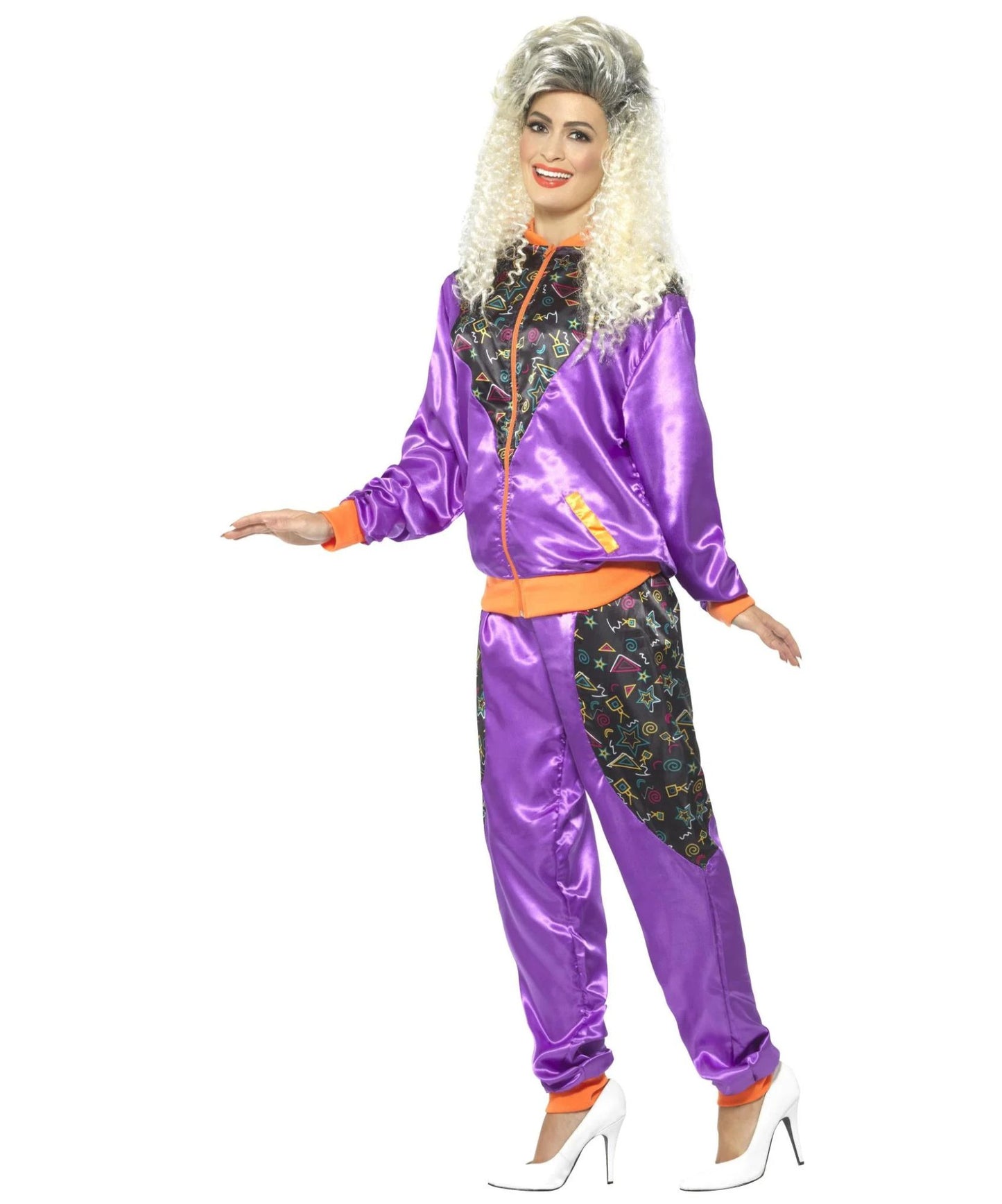 80s Height of Fashion Shell Suit Costume - Purple