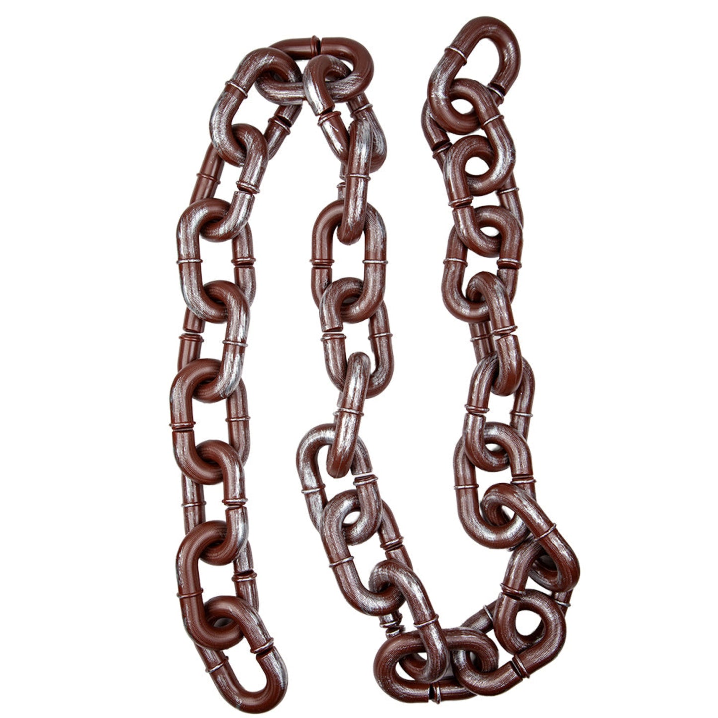Decorative chain with a metallic sheen on a white background