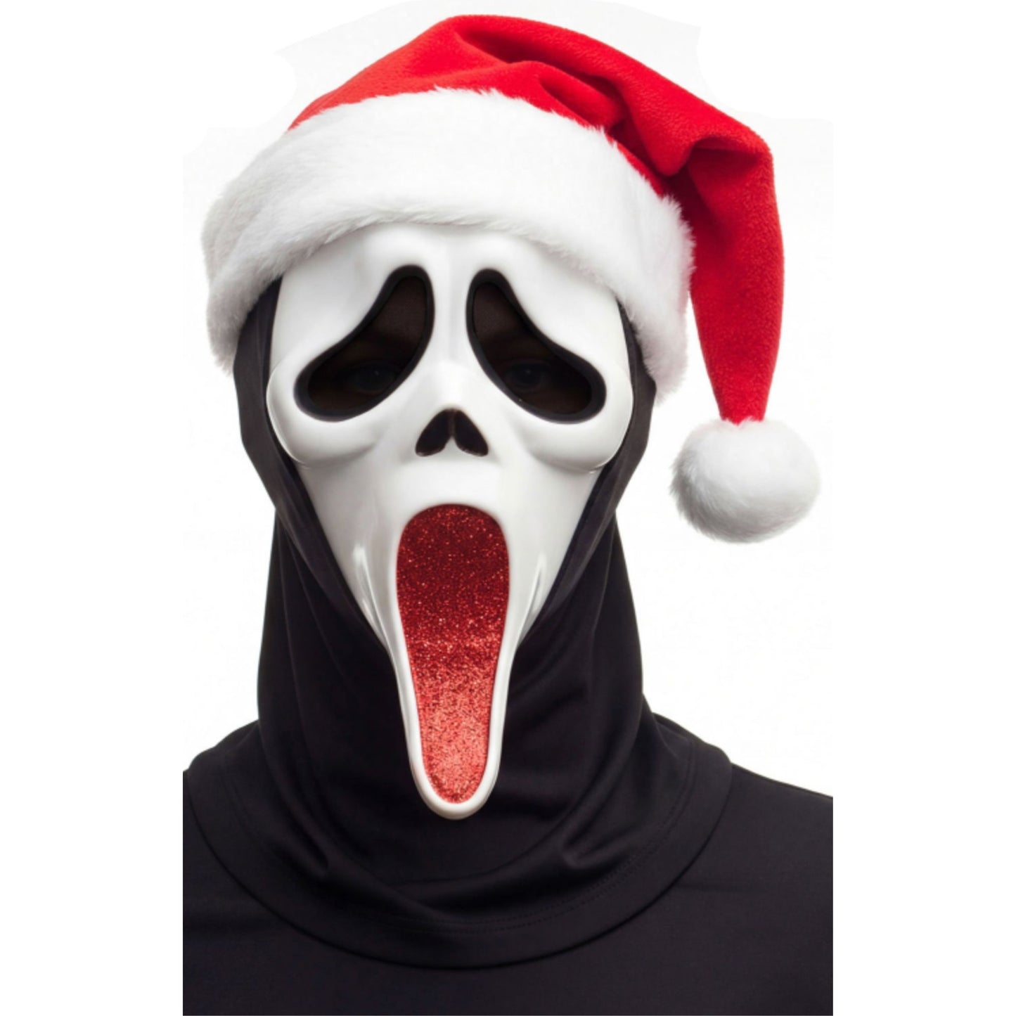 Ghost Face Glitter Santa Mask