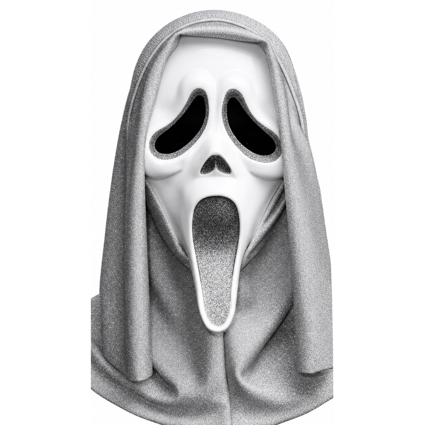 Ghost Face Glitter Mask - Silver