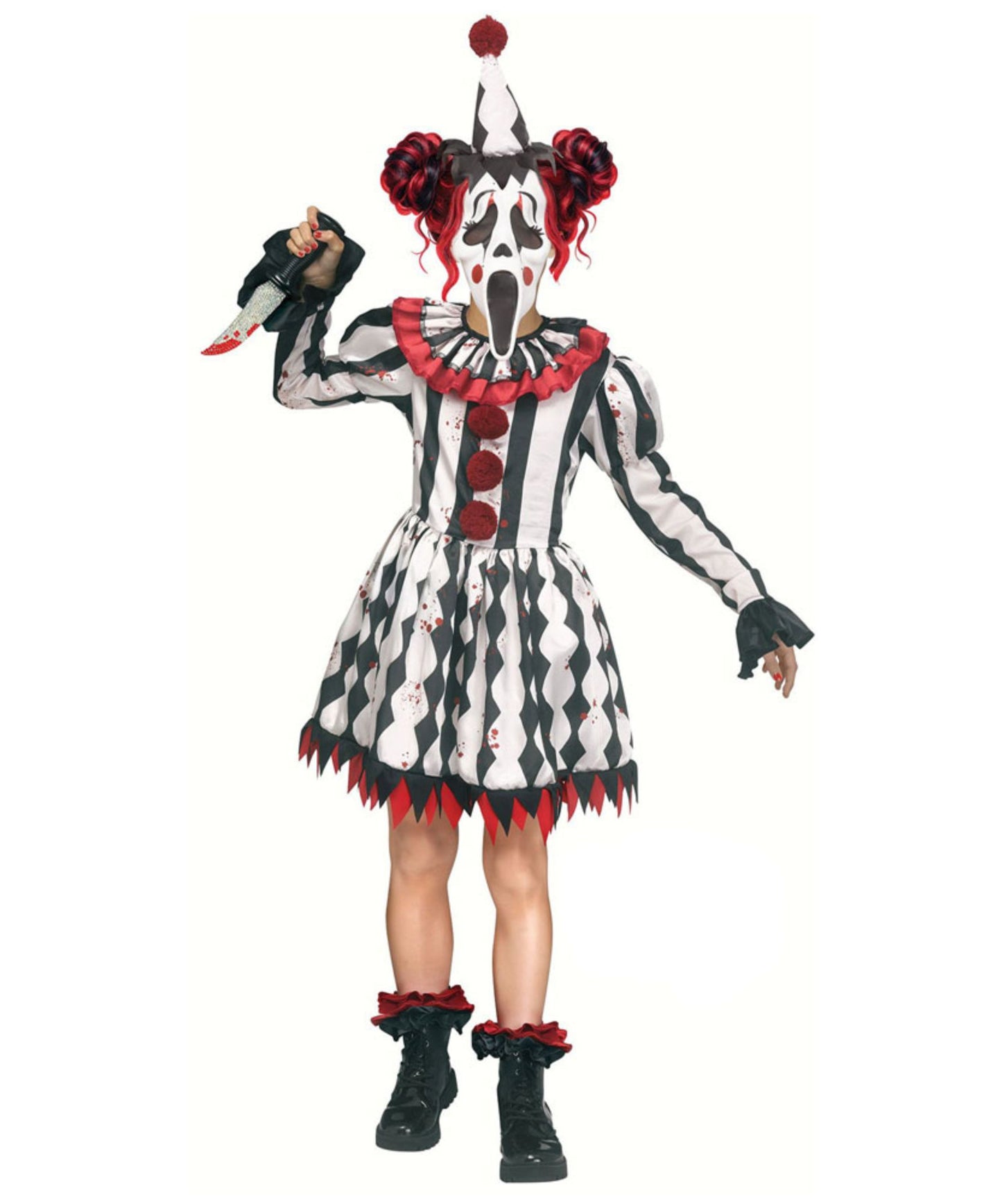 Kid's Harlequin Ghost Face Costume