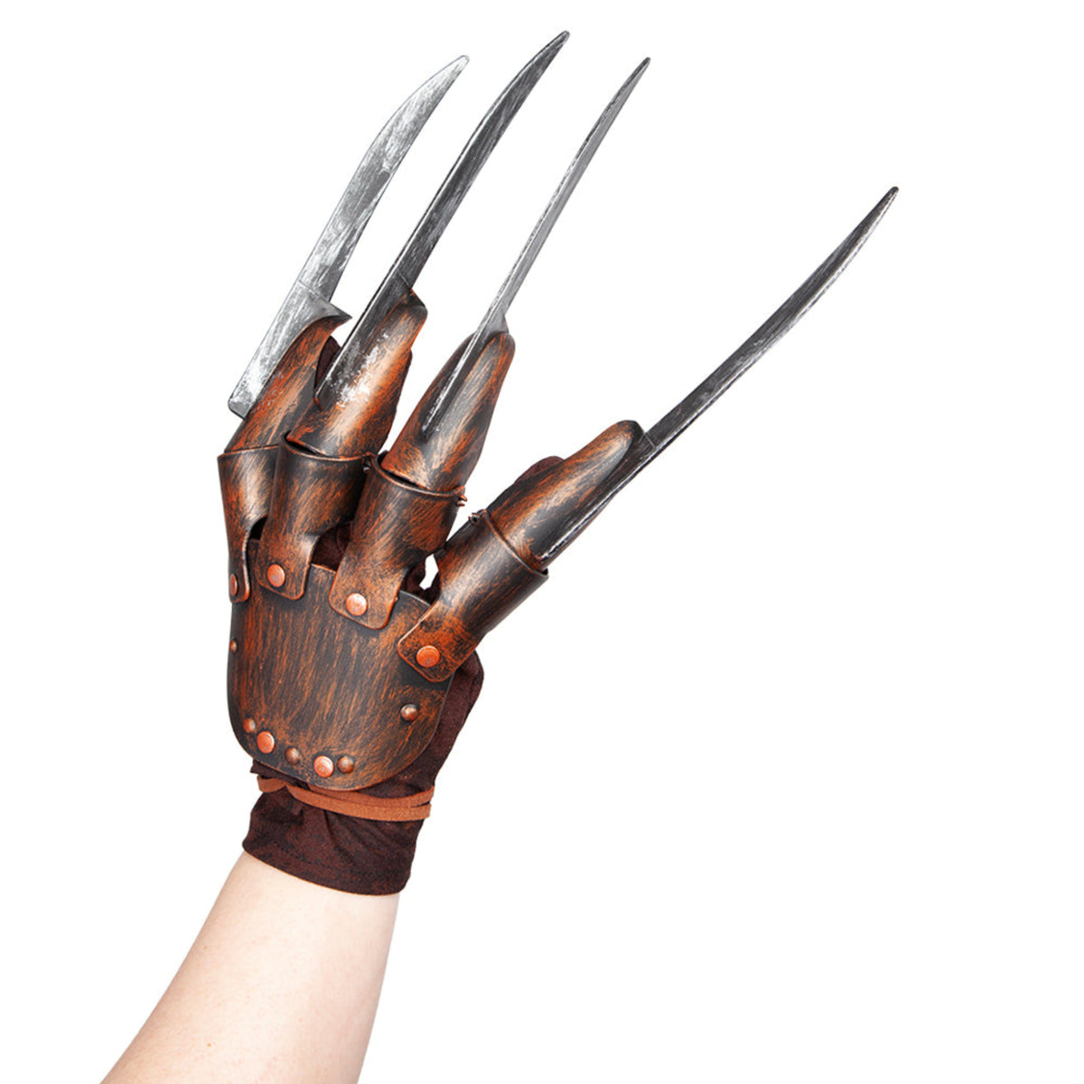 Gloves with sharp claws on a white background