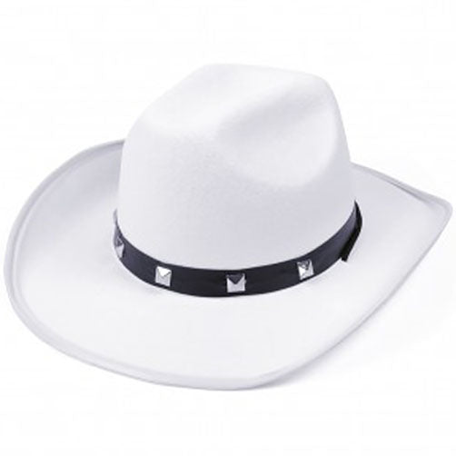 Studded Cowboy Hats - White