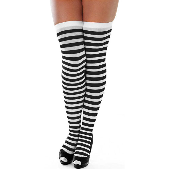 Stockings - Black and White Striped