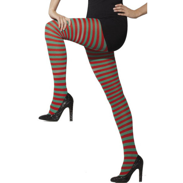 Tights - Red and Green Striped