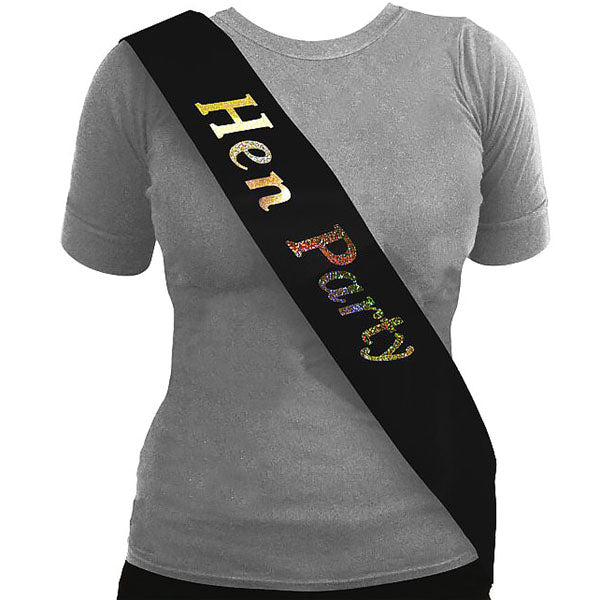 1 x Hen Party Sash (Black/Holographic)