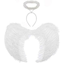 Feather Angel Wings With Halo - White