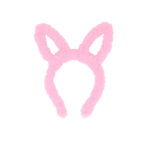 Pink Fluffy Bunny Ears Headband