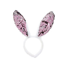 White Sequin Bunny Ears Headband