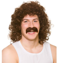 Perm Wig & Tash - Brown
