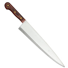 fake kitchen knife with brow handle on a white background 
