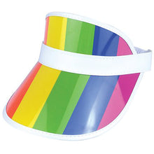 Rainbow striped sun Visor hat on a white background.