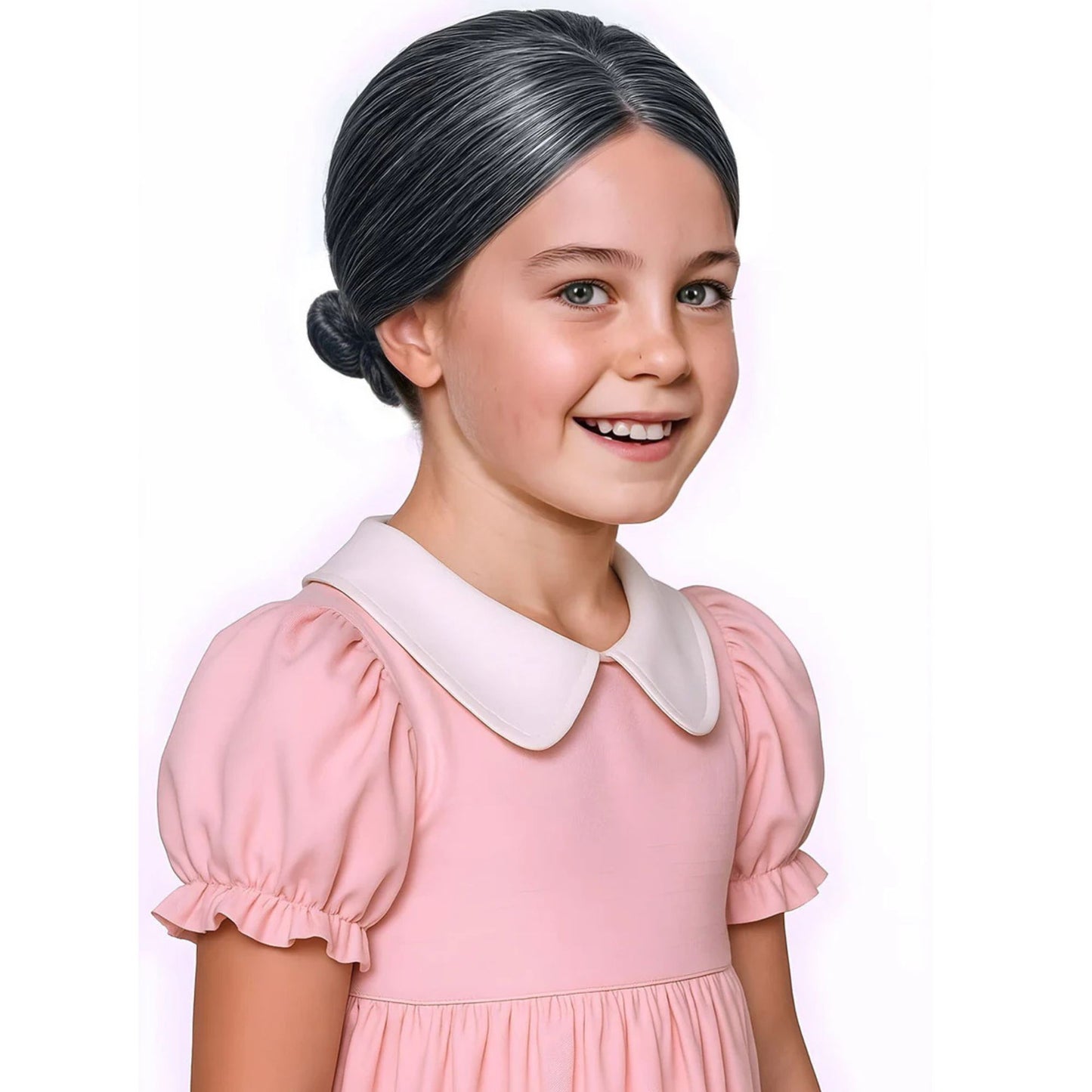 Grey Nanna Bun Wig