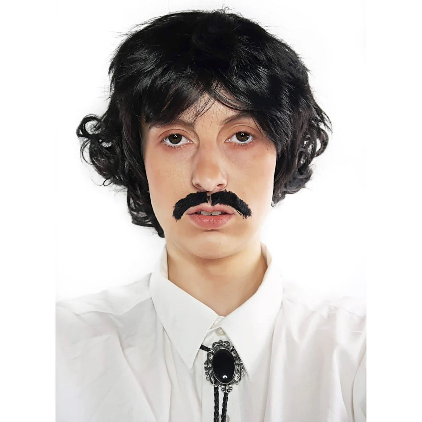 Nerd Black Wig & Moustache