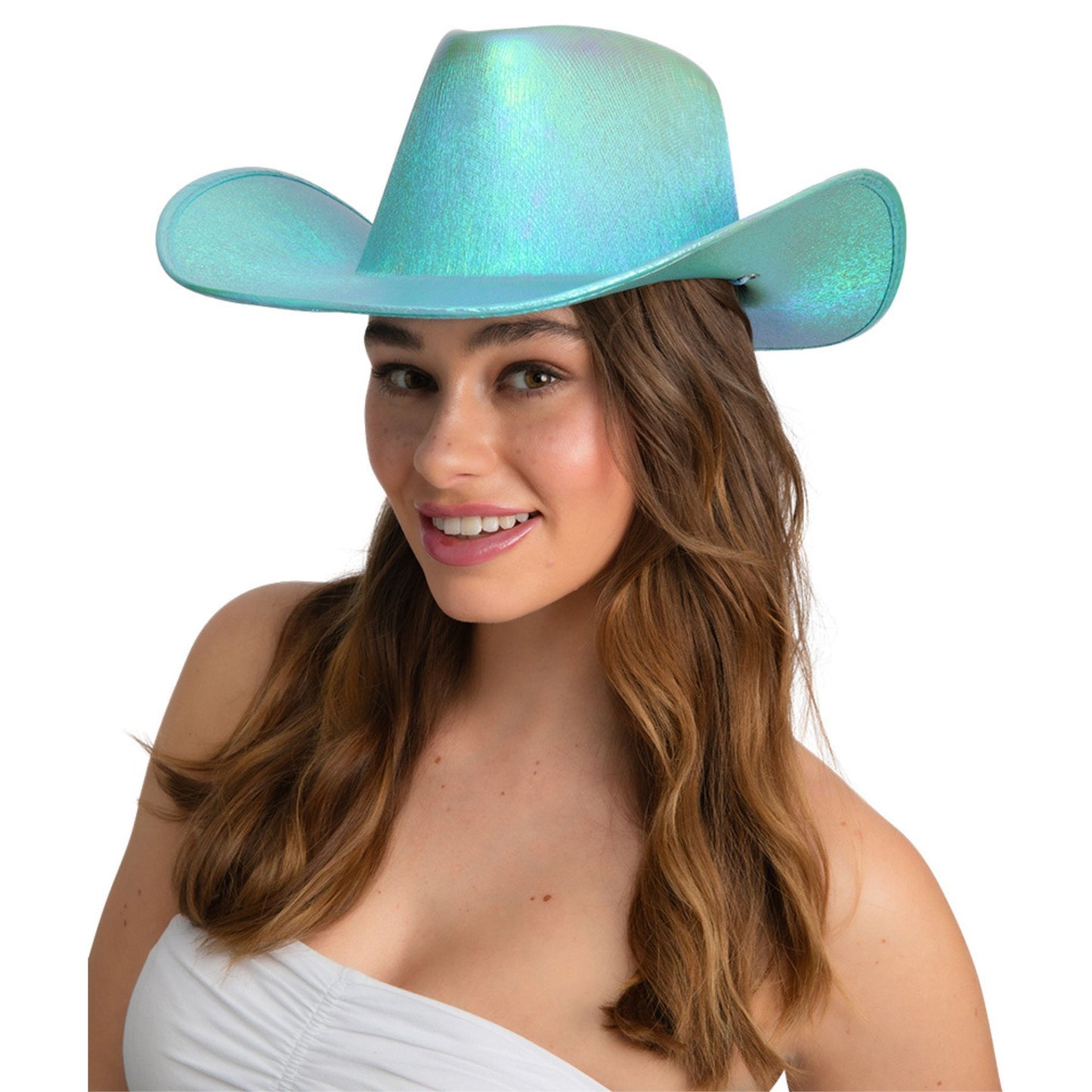 Iridescent Cowboy Hat - Aqua