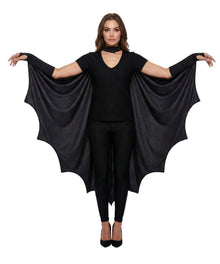 Girl wearing the bat wings style cape 
