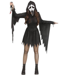 Ladies Ghost Face - Black Glitter