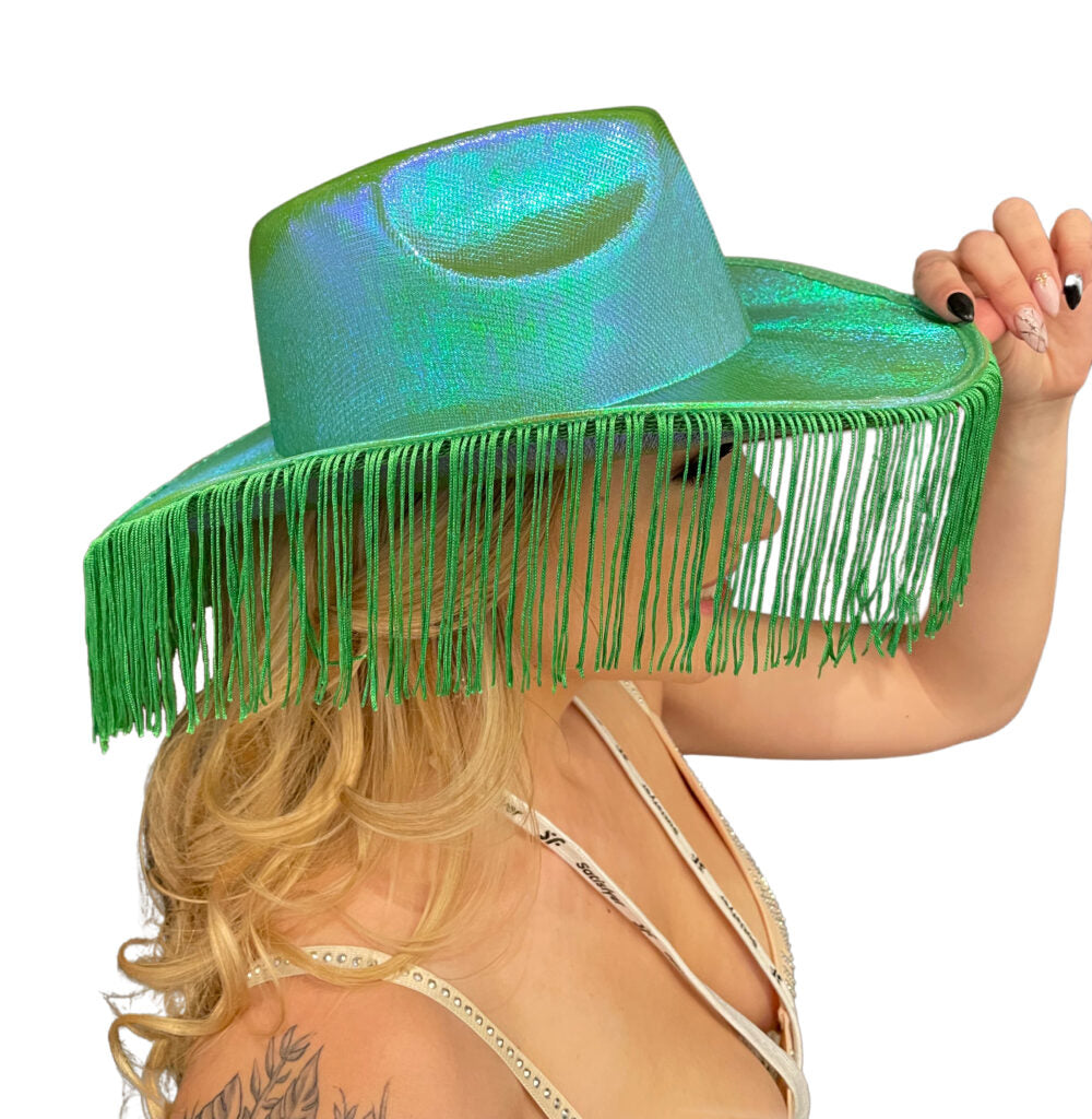Metallic Cowgirl Hats With Tassels