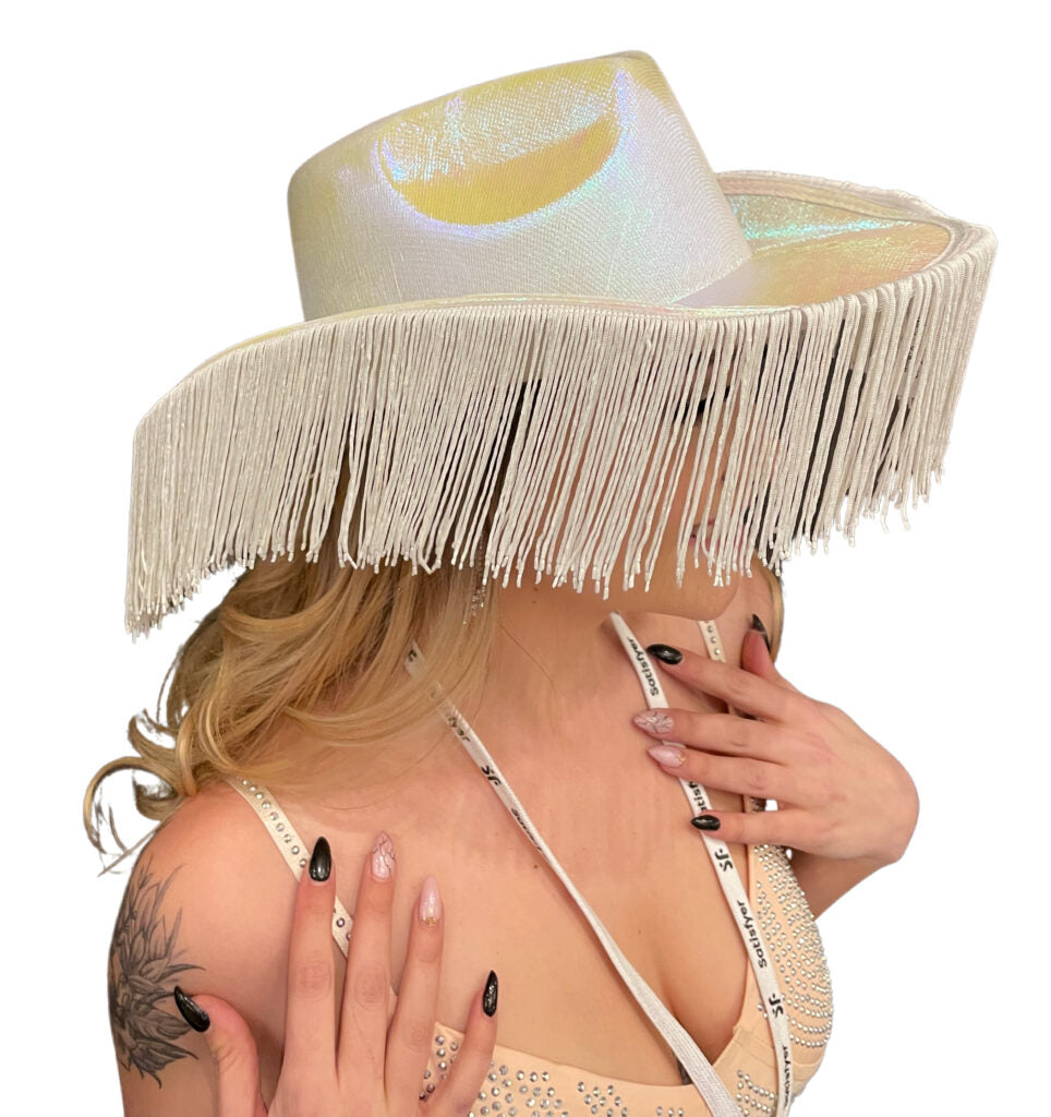 Metallic Cowgirl Hats With Tassels