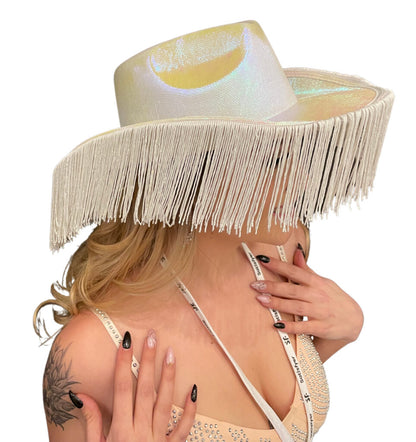 Metallic Cowgirl Hats With Tassels