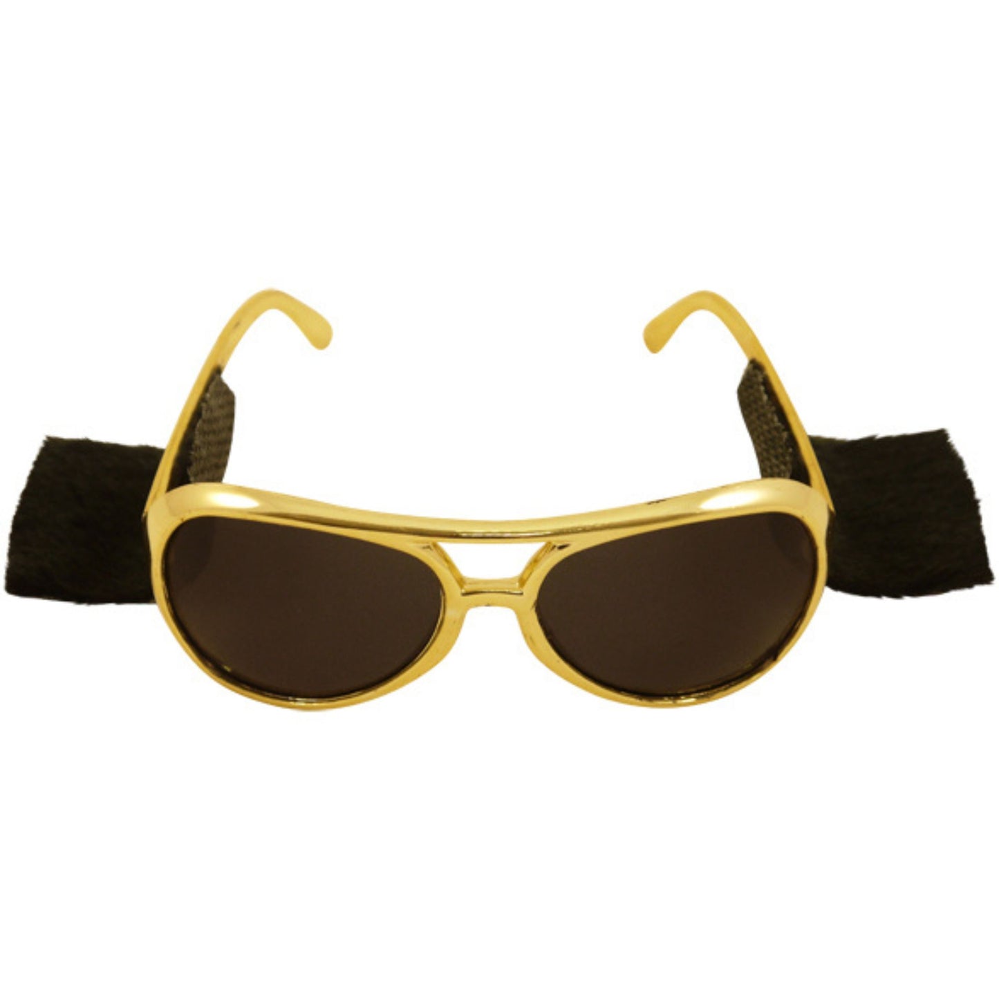 Elvis Glasses With Sideburns - Gold