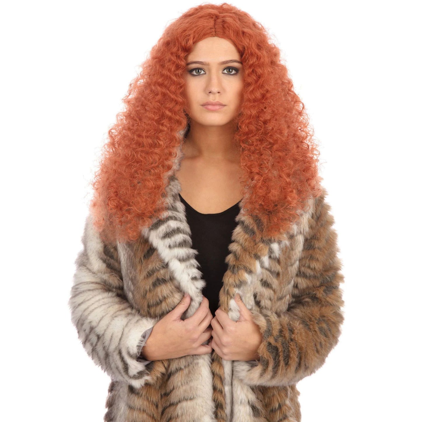 Long Frizzy Auburn Wig
