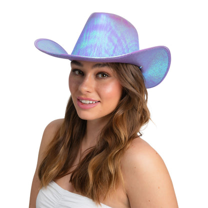 Iridescent Cowboy Hat - Lavender