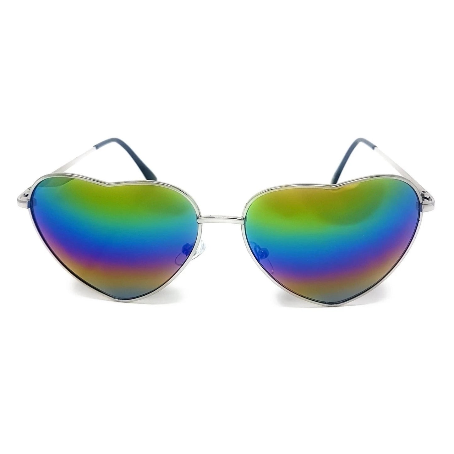 Heart Glasses Mirrored - Rainbow