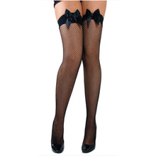 Thigh Highs Fishnet With Lace Top - Black