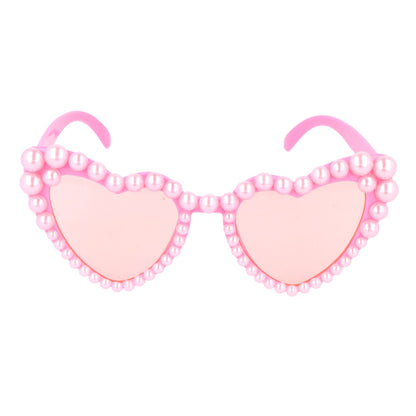 Pink Pearl Heart Glasses