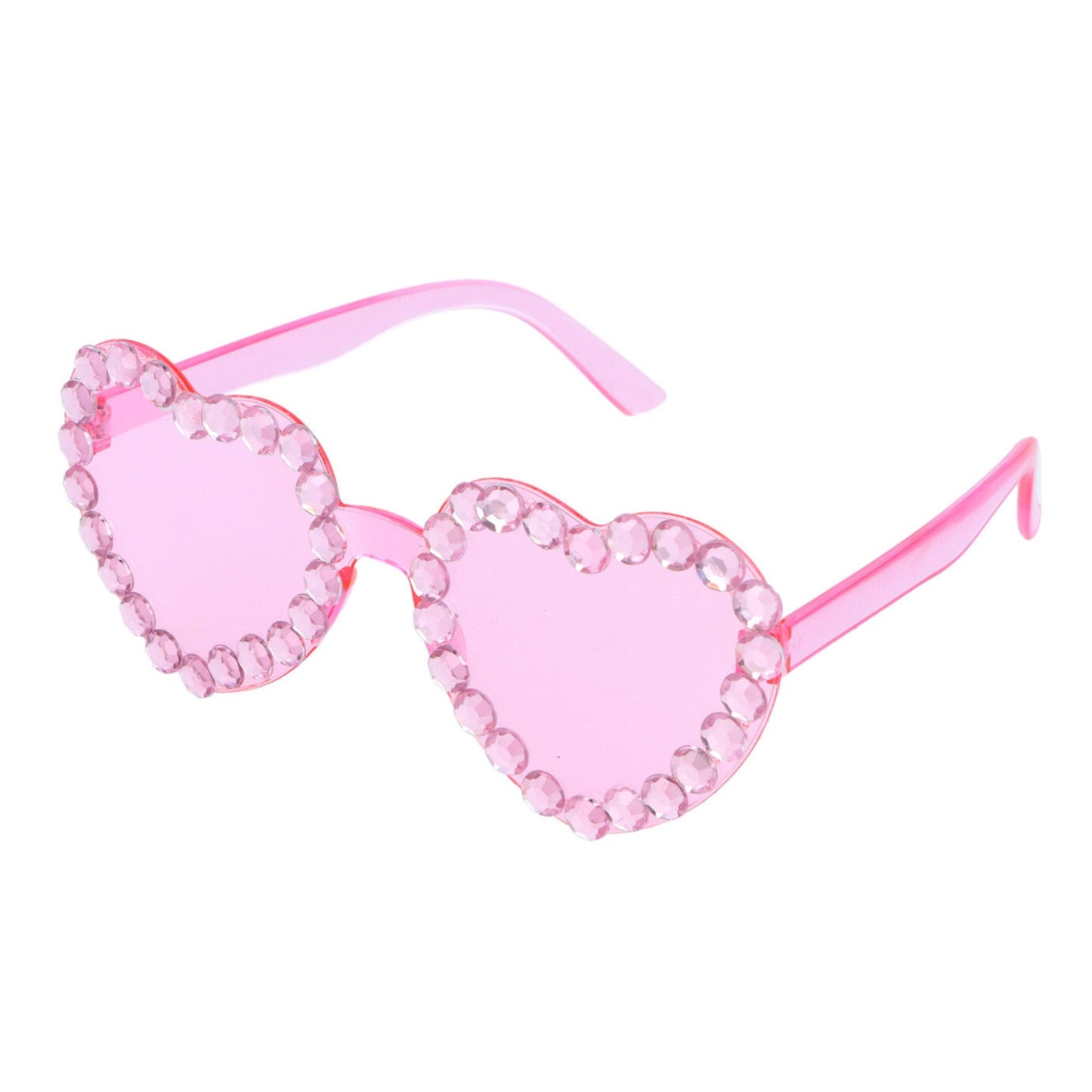 Pink Heart Glasses with Rhinestones