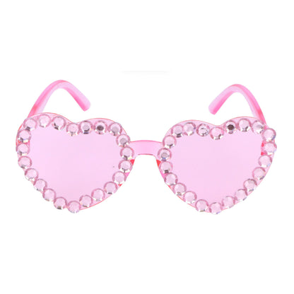 Pink Heart Glasses with Rhinestones