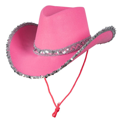 Sequin Cowboy Hat - Pink