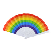 Rainbow Pride Folding Plastic Fan