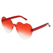 Red Ombre Frameless Heart Glasses