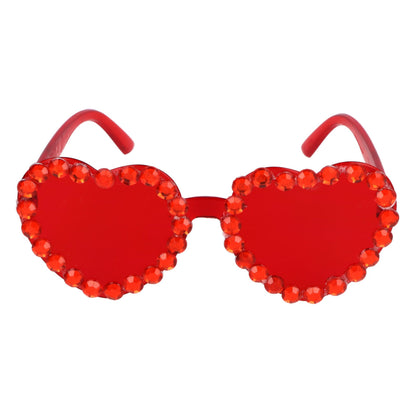 Red Heart Glasses with Rhinestones