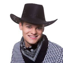 Suede Cowboy Hat - Black W/ Stitch Detail
