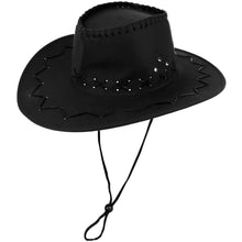 Suede Cowboy Hat - Black W/ Stitch Detail