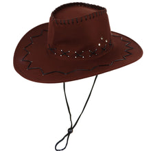 Suede Cowboy Hat - Brown W/ Stitch Detail