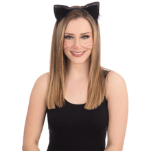 Fluffy Black Vinyl Cat Ears