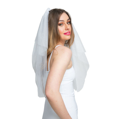 Tulle Veil 75cm - White