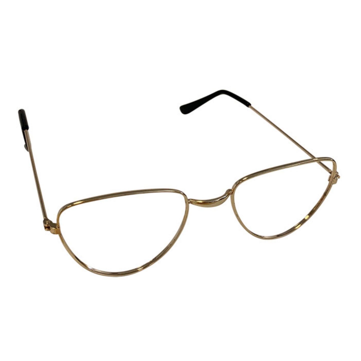 Gold-framed eyeglasses on a white background